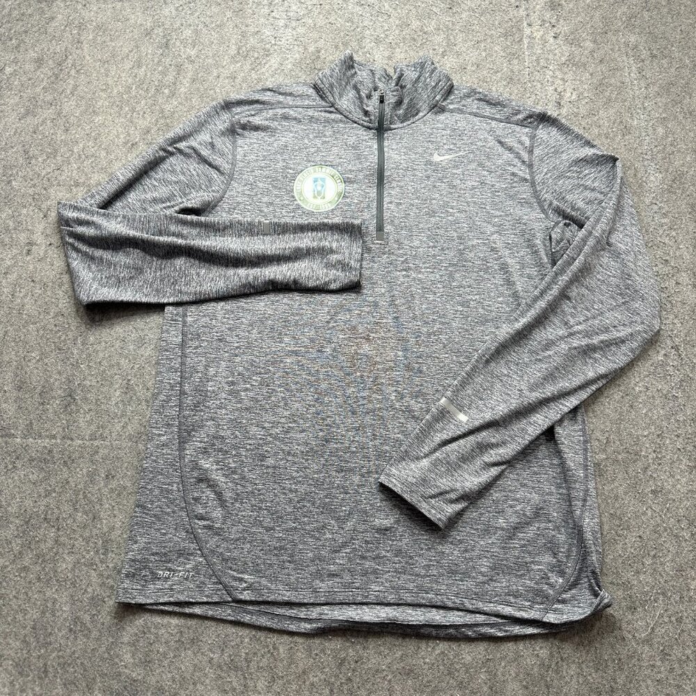 Nike DRI-FIT Element 1/4 Zip Running Pullover Shirt Men L Gray 30" Lake Placid - Picture 2 of 15